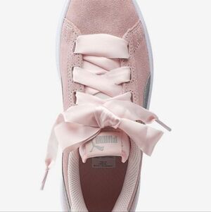 Puma Smash Ribbon Jr Sneaker Trainers Shoes Baby Pink Size US 6C